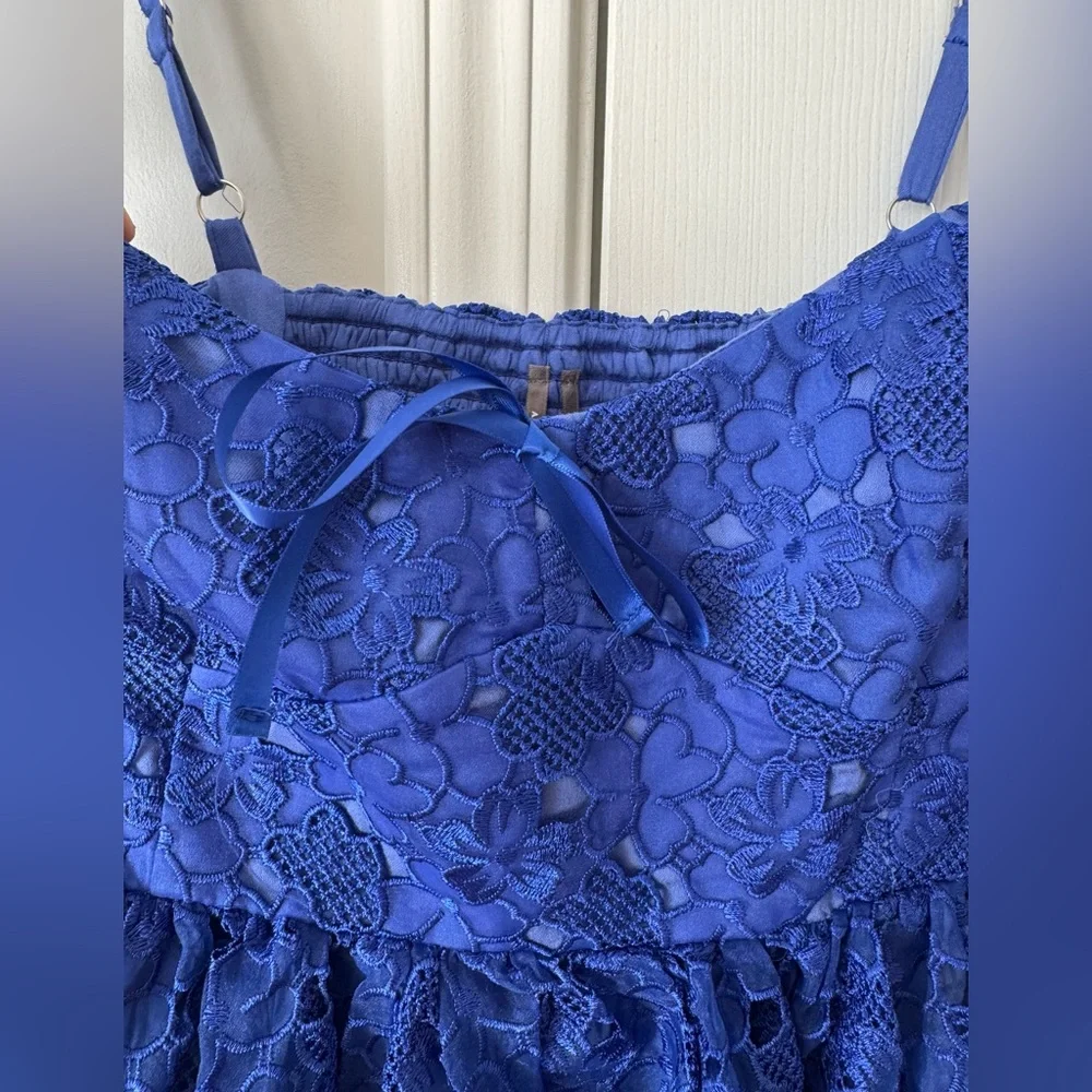 Anthropologie Blue Lace Mini Dress - Picture 8 of 14